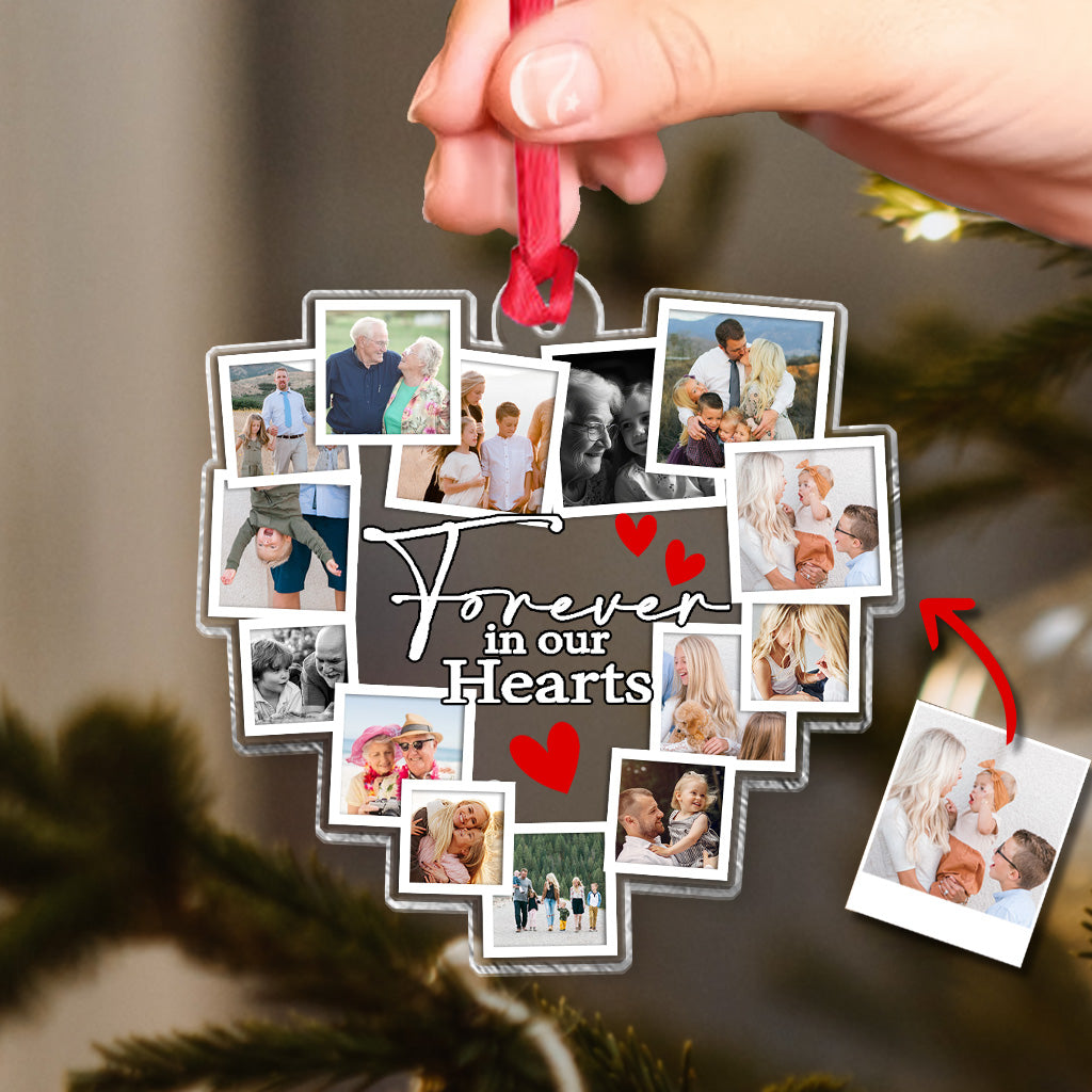 Forever In My Heart - Personalized Memorial Transparent Ornament