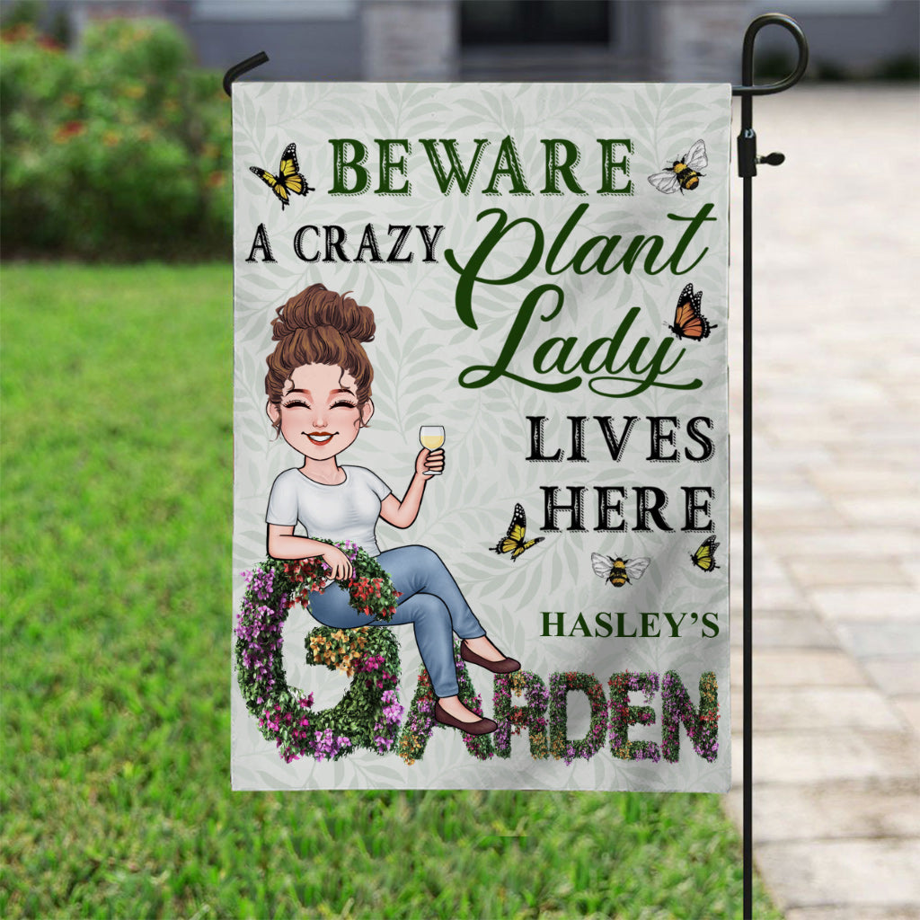 Crazy Plant Lady - Personalized Gardening Garden Flag
