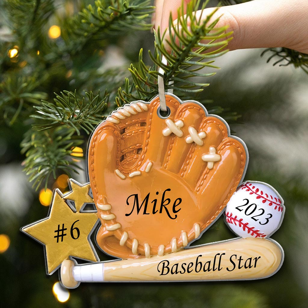 Baseball Star - Personalized Baseball Ornament