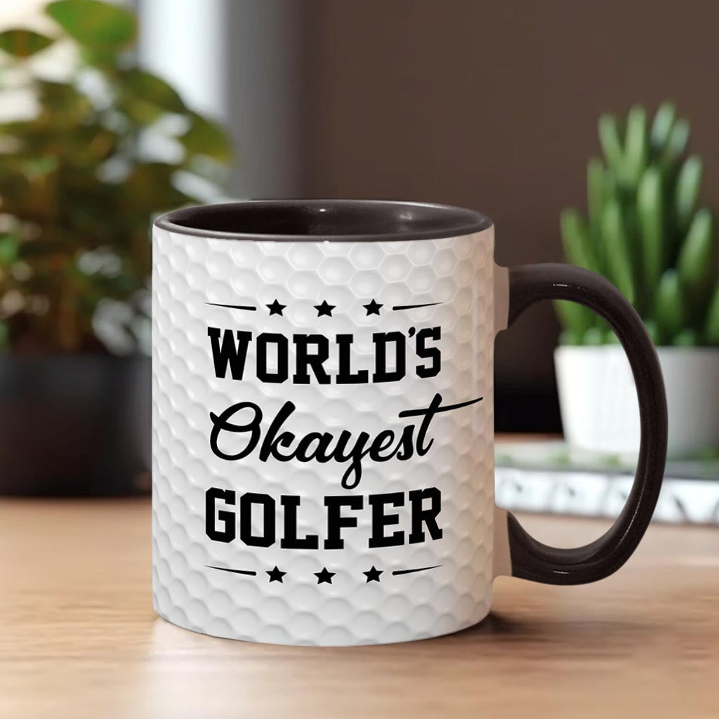World's Okayest Golfer - Personalized Golf Accent Mug
