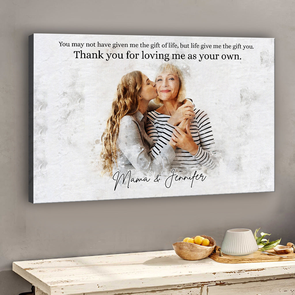 Step Mom Watercolor Portrait - Personalized Step Mom Canvas And Poster