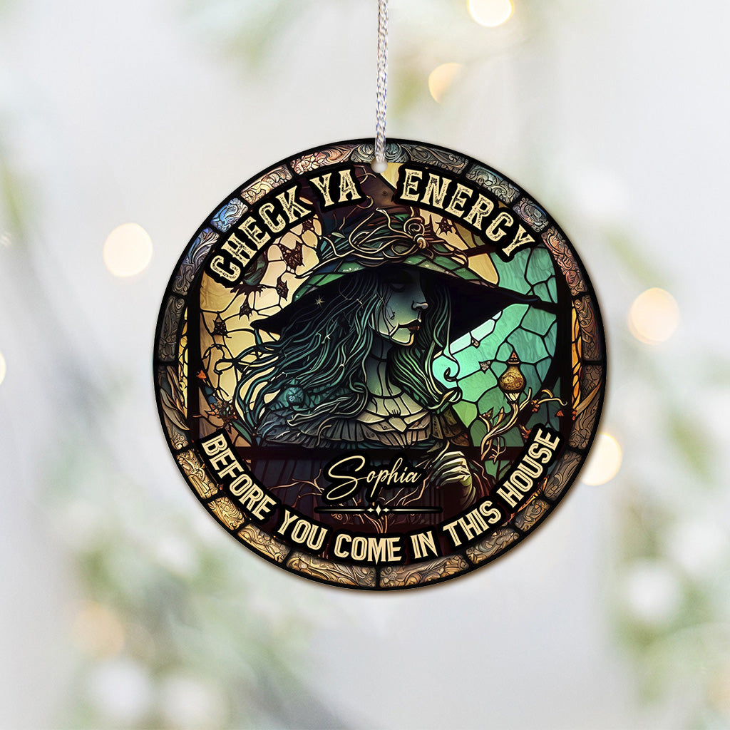 Check Ya Energy - Personalized Witch Ornament