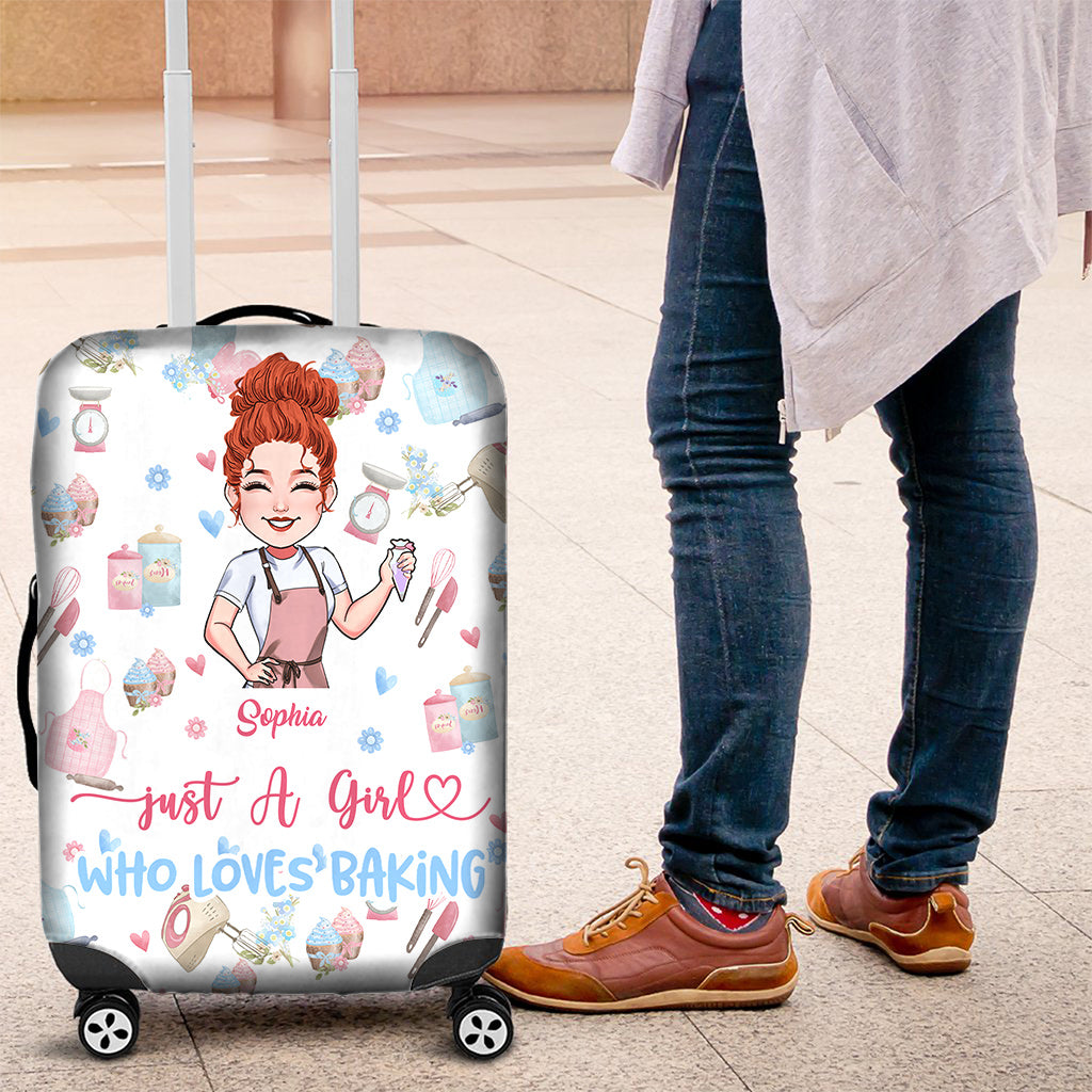 Just A Girl Who Loves Baking - Personalized Baking Luggage Cover