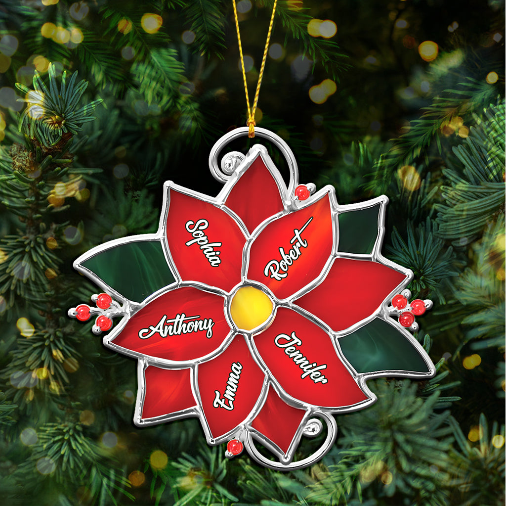 Family Christmas Flower - Personalized Family Ornament