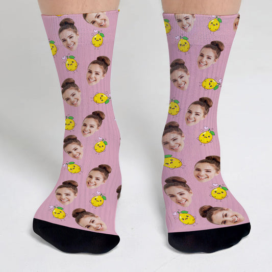 Funny Icon Pattern - Personalized Aunt Socks