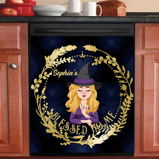 Blessed Home - Personalized Witch Dishwasher Cover