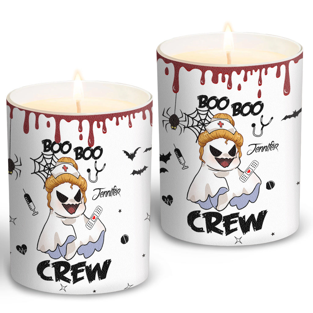 Boo Boo Crew - Personalized Nurse Candle With Wooden Lid