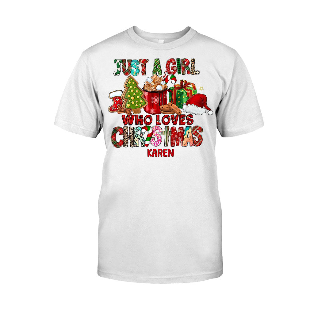 Just A Girl Who Loves Christmas - Personalized Christmas T-shirt And Hoodie
