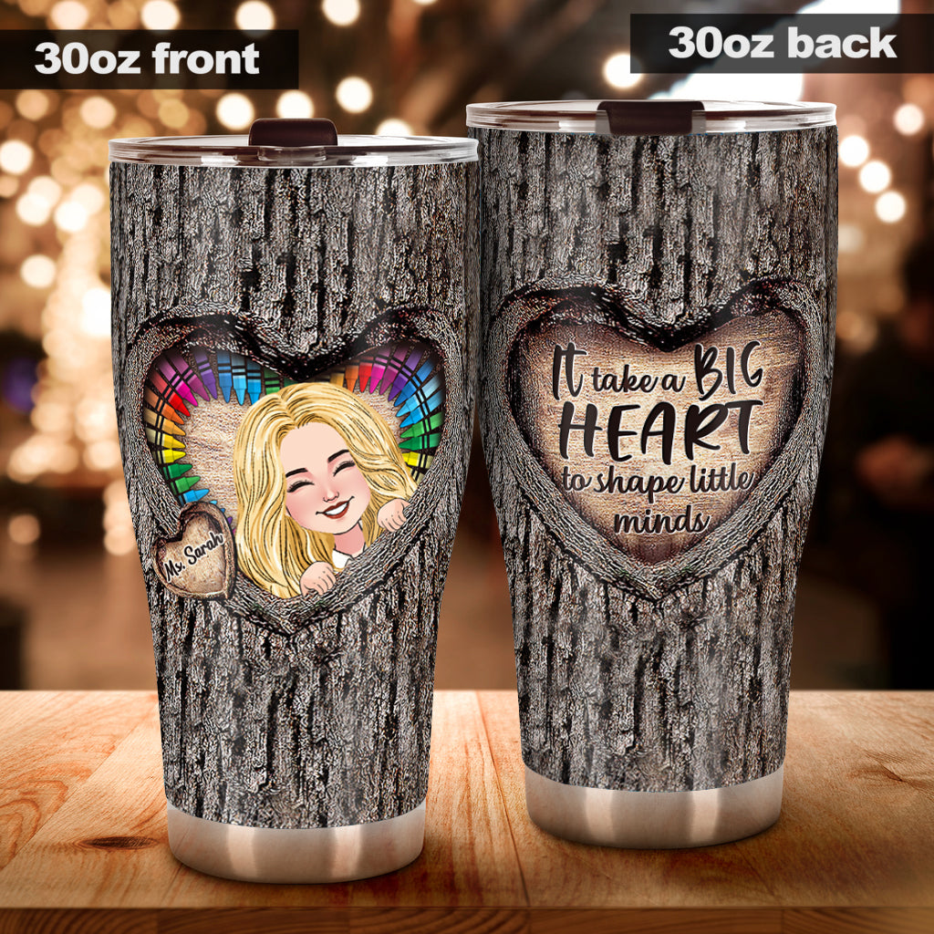 It Takes A Big Heart - Personalized Teacher Tumbler