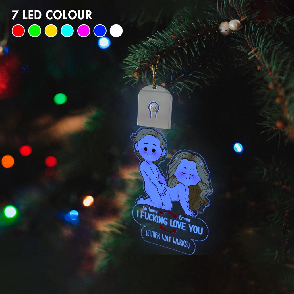 I Love You - Personalized Couple Shaped Led Acrylic Ornament