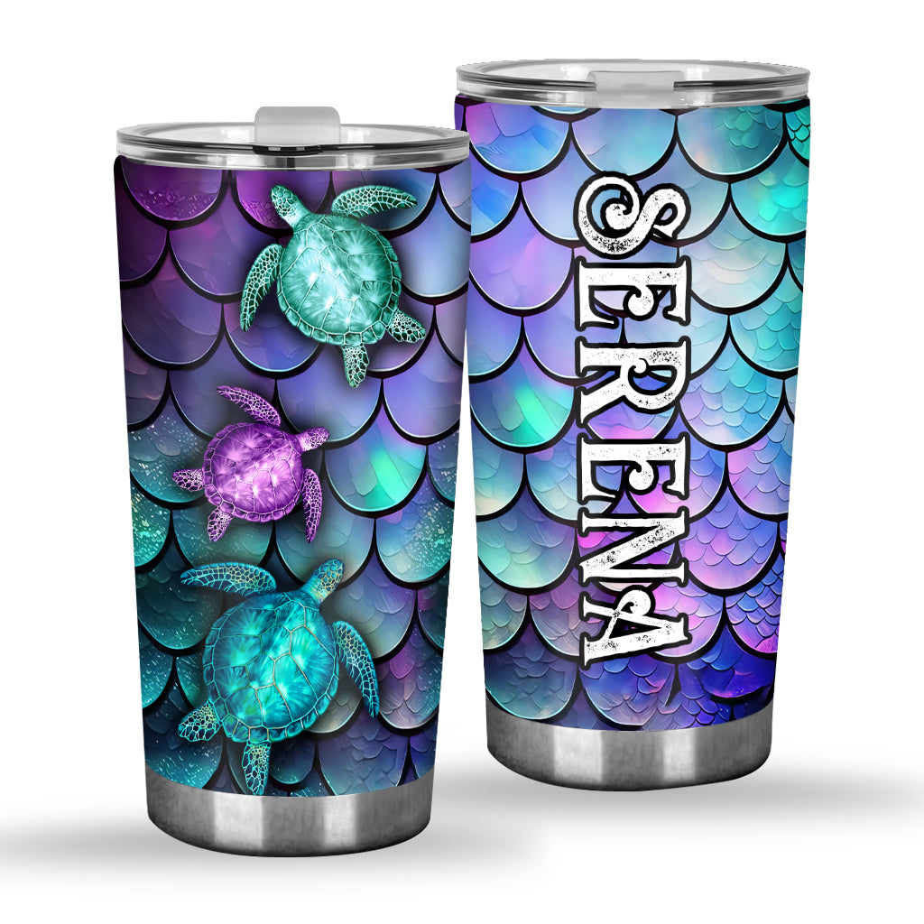 Beach Please Sea Turtle - Personalized Sea Lover Tumbler