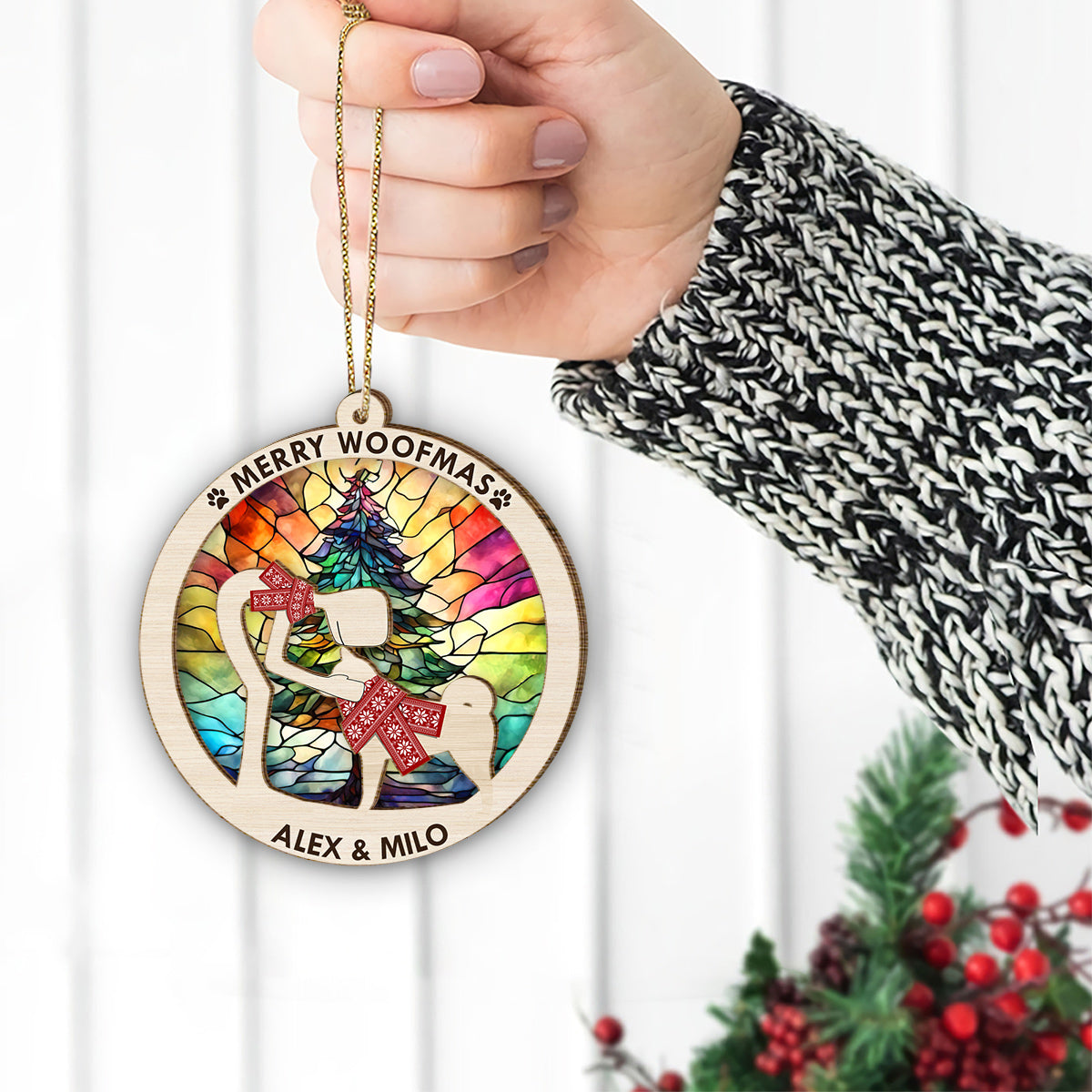 All I Want For Christmas Is You - Gift for dog lovers - Personalized 2 Layered Piece Ornament