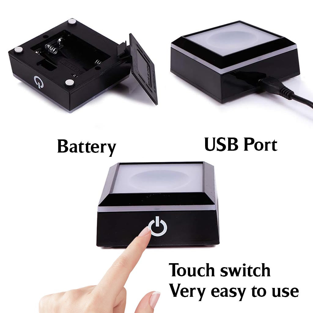 Custom Photo - Personalized Family Laser Engraving 3D Heart Shaped Crystal Lamp