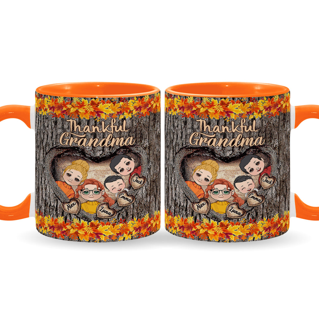 Thankful Grandma - Personalized Grandma Accent Mug