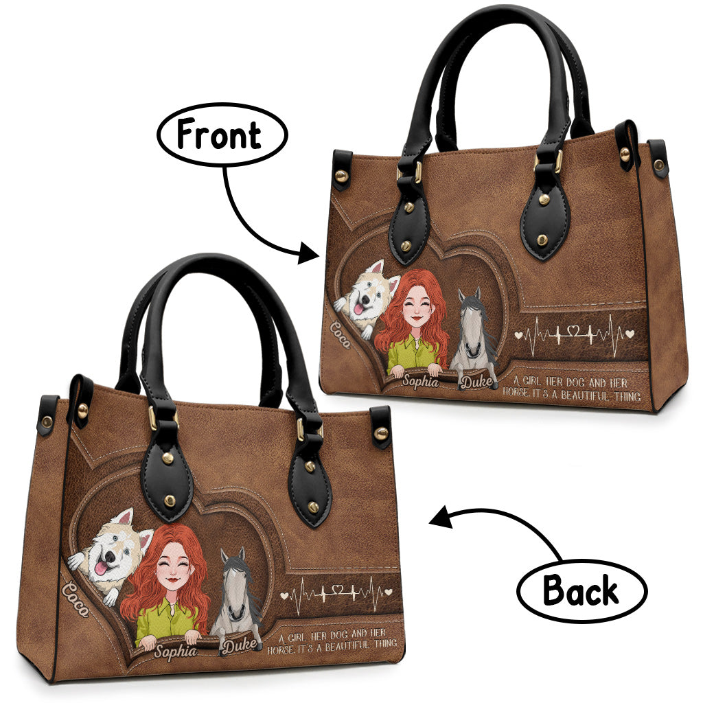 What A Beautiful Thing - Personalized Horse Leather Handbag