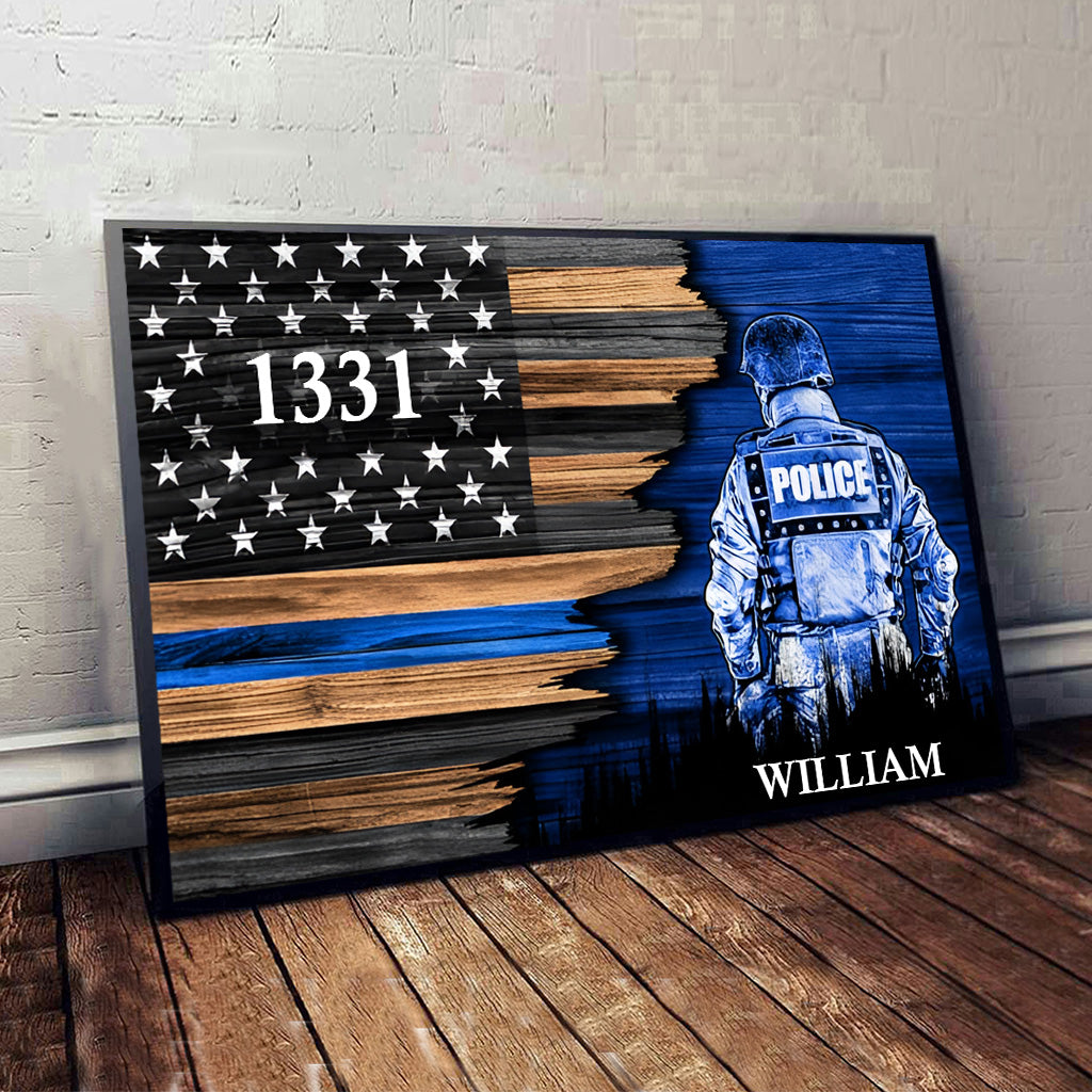 My Hero - Personalized Police Officer Canvas And Poster