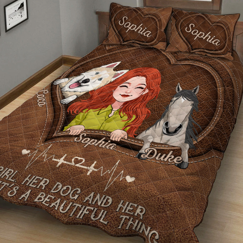 What A Beautiful Thing - Personalized Horse Quilt Set