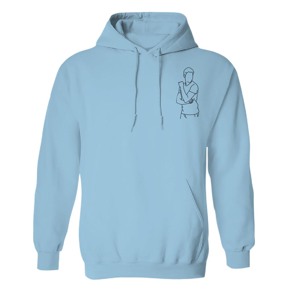 Custom Line Art - Personalized grandson Embroidered Hoodie