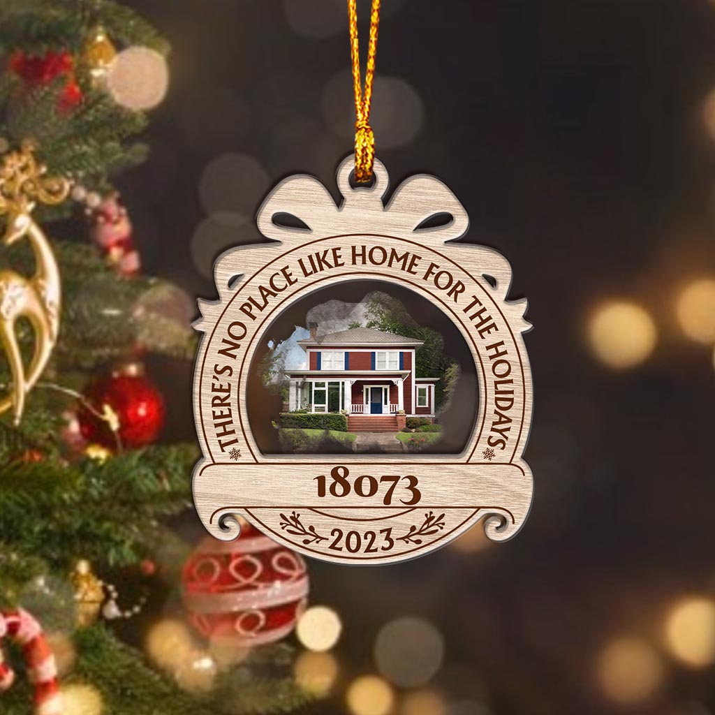 There's No Place Like Home For The Holidays - Personalized Family Layers Mix Ornament
