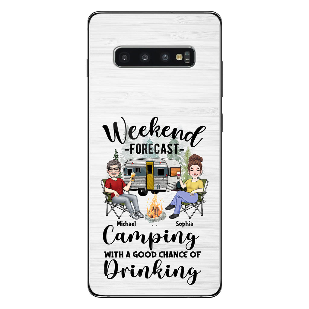 Weekend Forecast - Personalized Camping Clear Phone Case