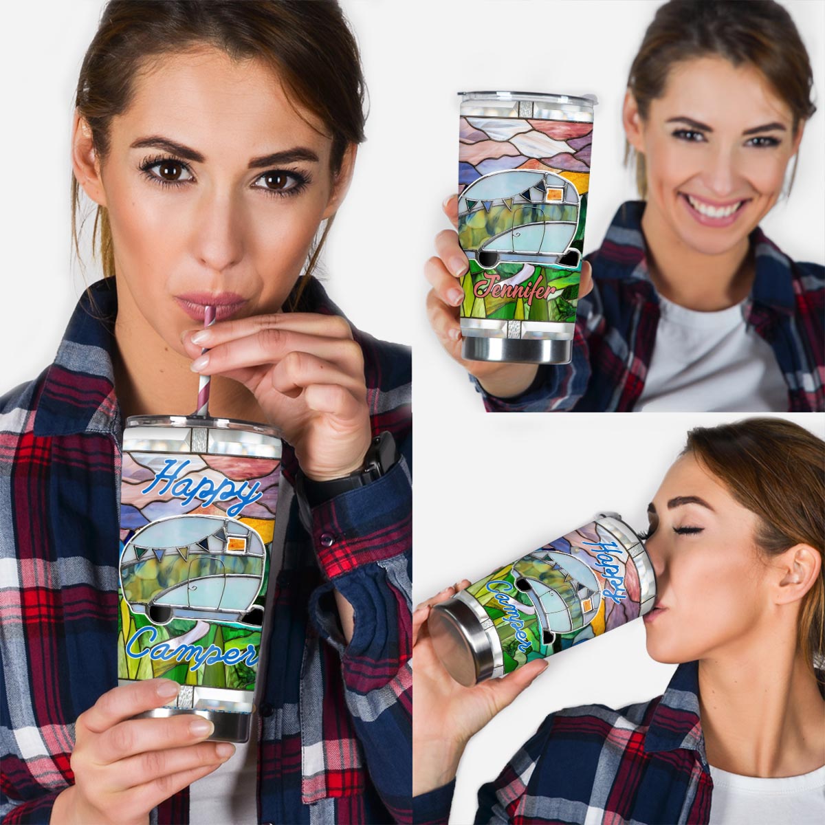 Happy Camper - Personalized Camping Tumbler