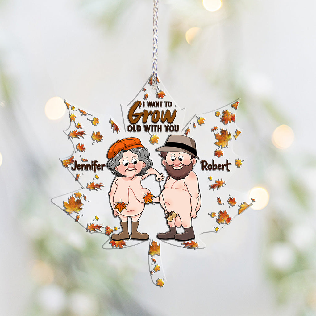 I Want To Grow Old With You - Personalized Couple Transparent Ornament