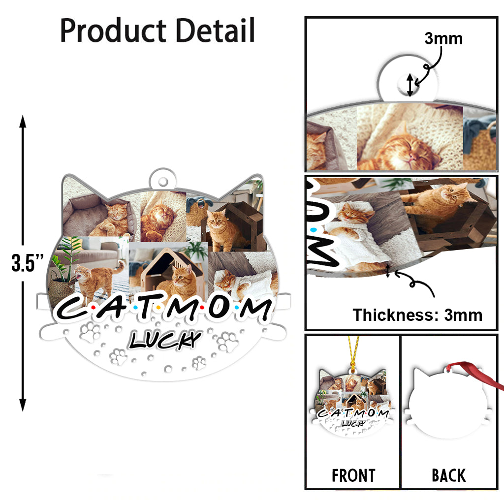 Cat Mom Dog Mom Cat Dad Dog Dad - Personalized Cat Ornament