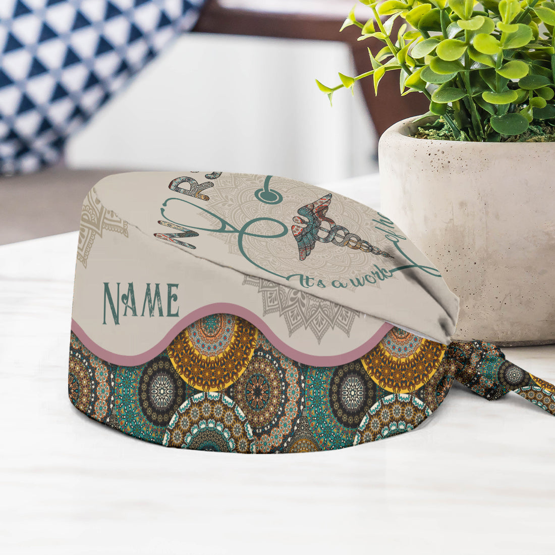 It's A Work Of Heart - Personalized Nurse Scrub Cap