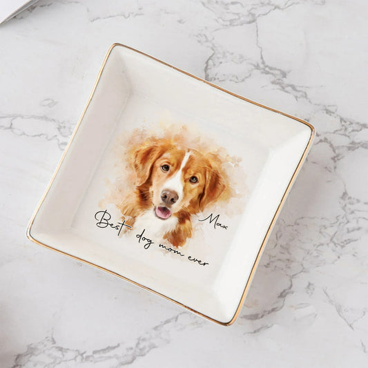 Best Dog Mom / Cat Mom Ever - Gift for dog lovers, cat lover - Personalized Jewelry Dish