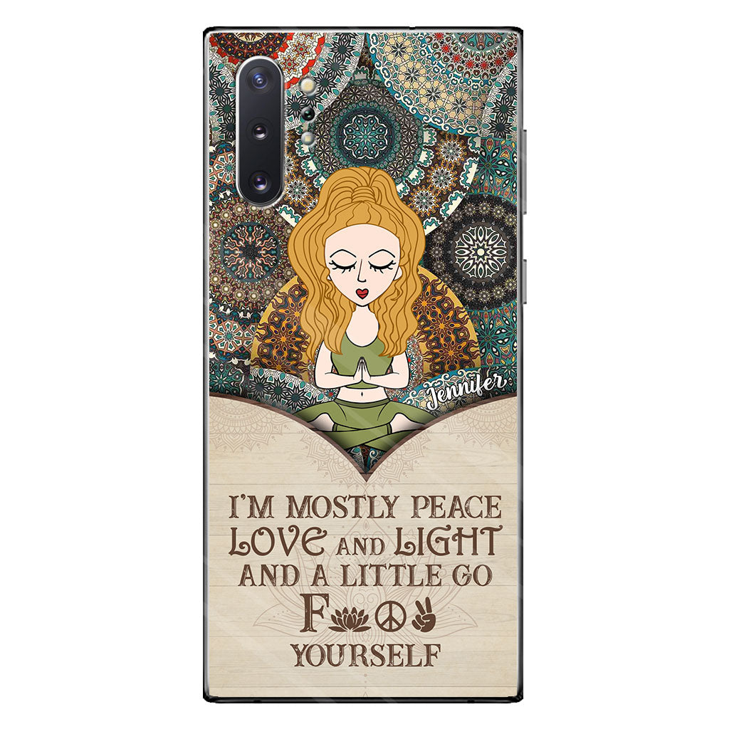 I'm Mostly Peace - Personalized Yoga Phone Case