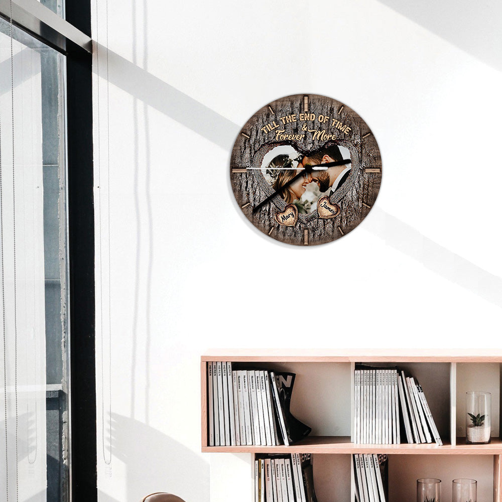 Till The End Of Time & Forever More - Personalized Husband And Wife Wall Clock
