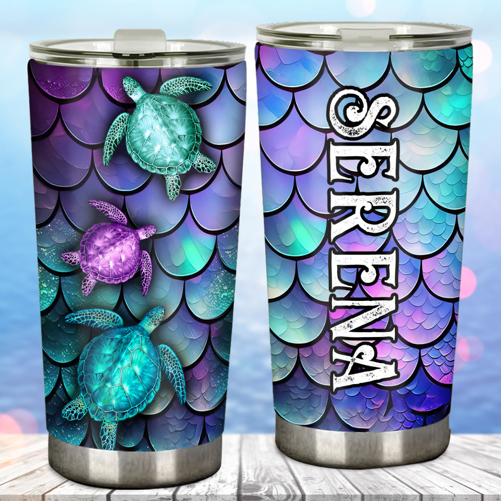 Beach Please Sea Turtle - Personalized Sea Lover Tumbler