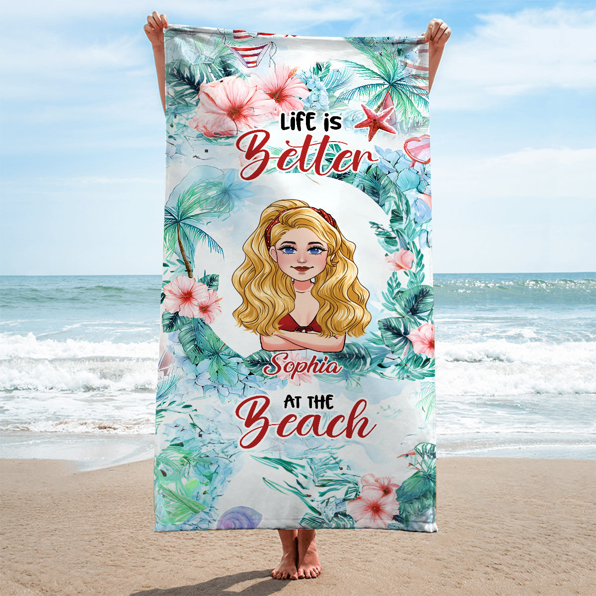 Life Is Better At The Beach - Personalized Sea Lover Beach Towel