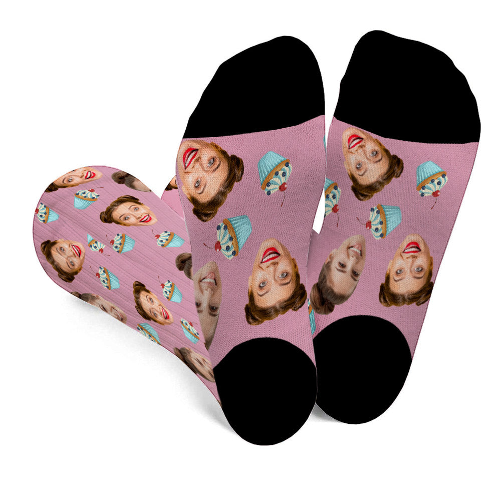 Funny Icon Pattern - Personalized Bestie Socks