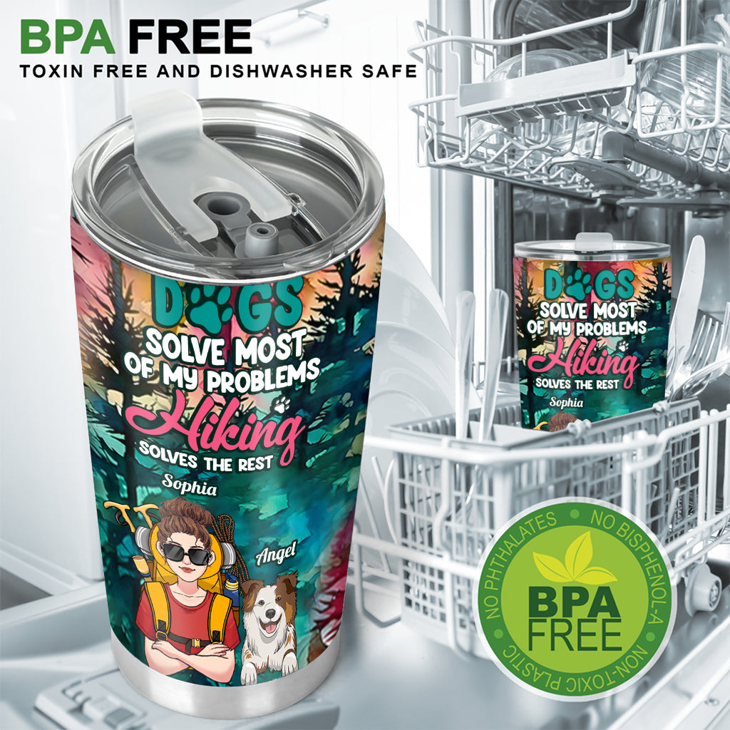 Hiking And Dogs - Personalized Hiking Tumbler