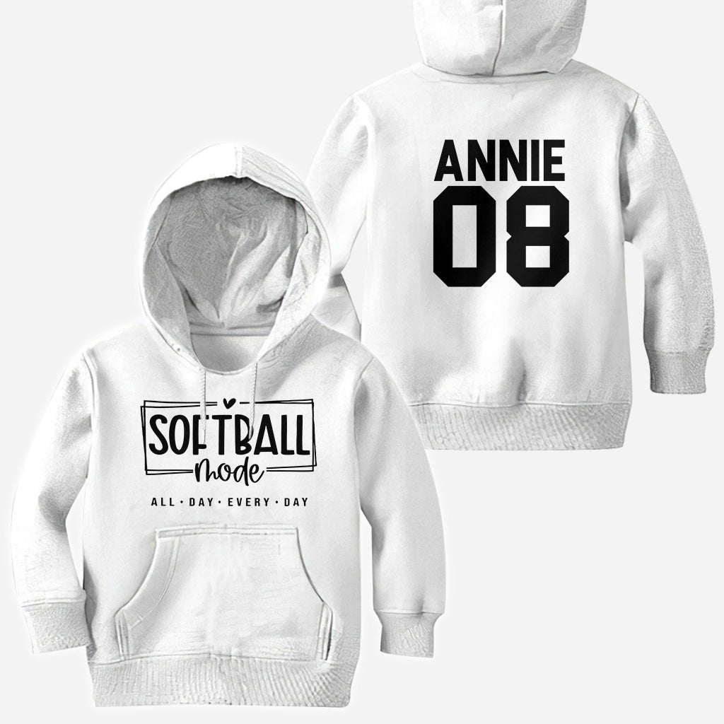 Sofball Mode All Day - Personalized Softball All Over Shirt