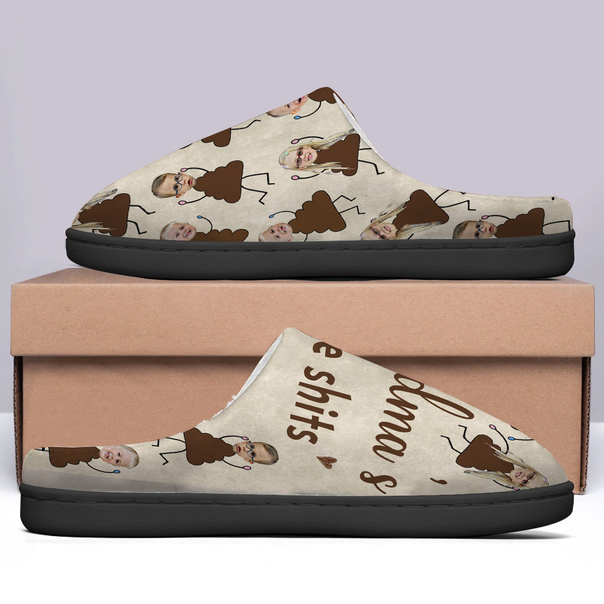 Grandma's Little Shits - Gift for grandma - Personalized Slippers