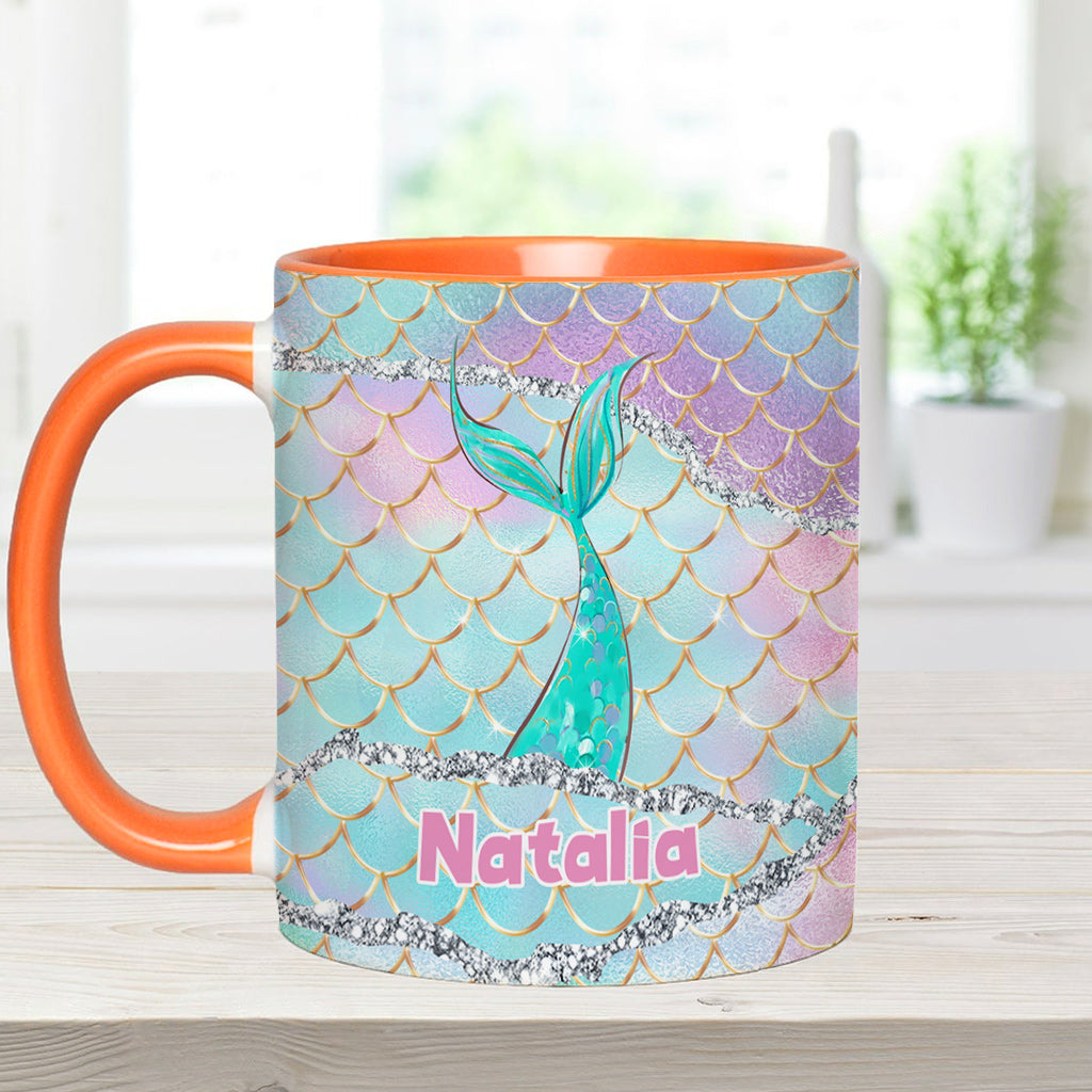 Beach Please I'm A Mermaid - Personalized Sea Lover Accent Mug