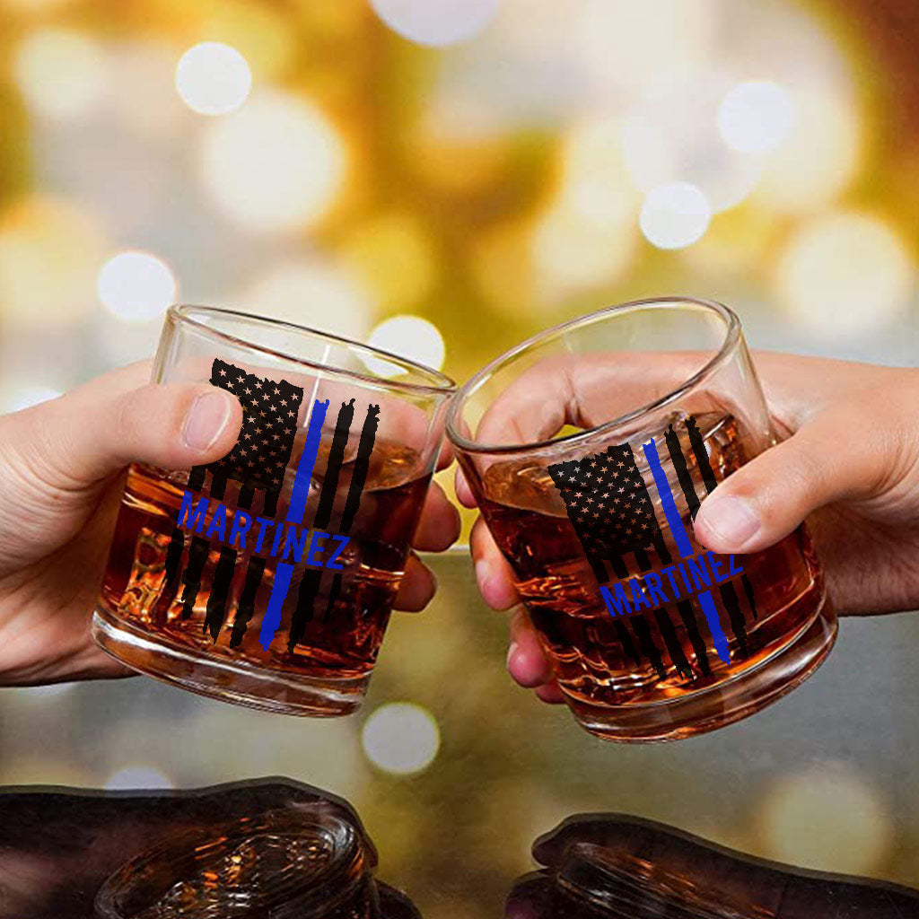 Police Officer - Personalized Police Officer Rock Glass