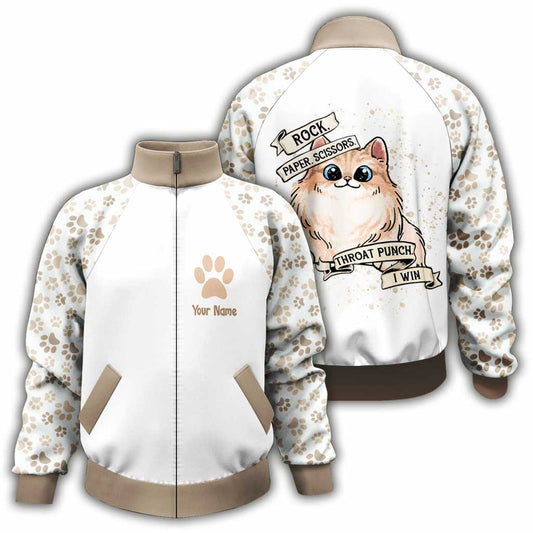 Rock Paper Scissors - Personalized Cat Zip Jacket