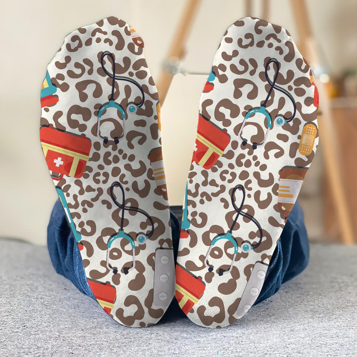 Wild Nurse Leopard - Personalized Nurse Socks