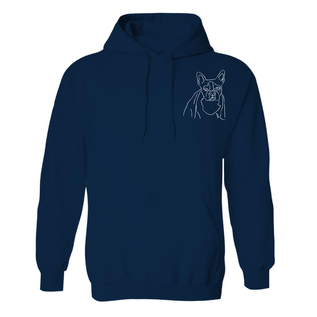 Custom Line Art - Personalized Dog Embroidered Hoodie