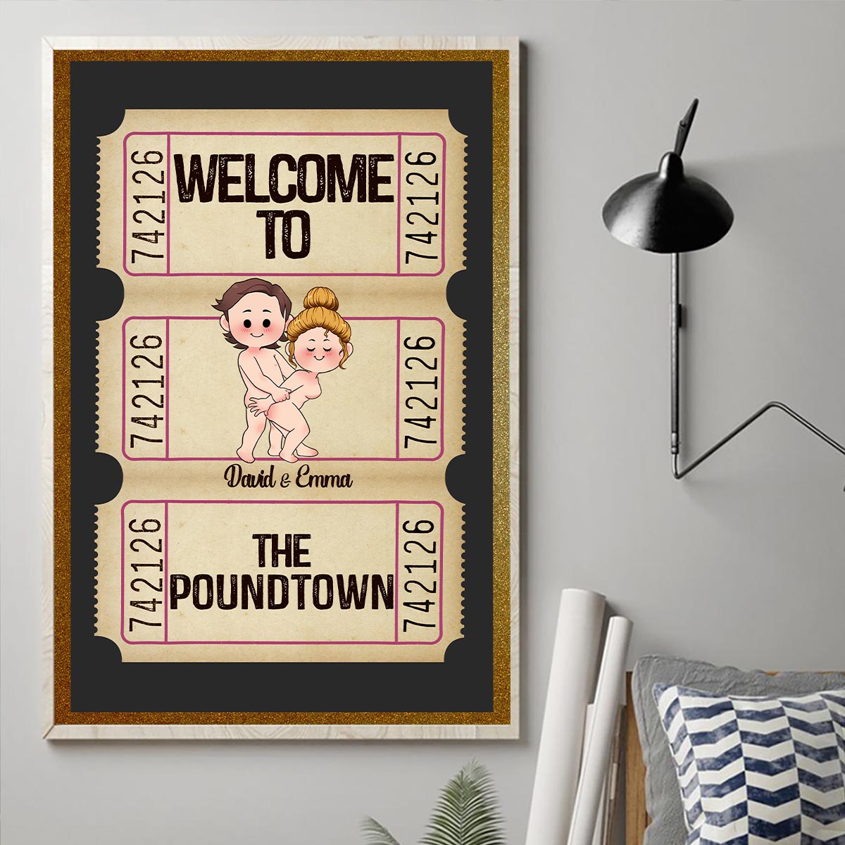Welcome To The Poundtown Inappropriate Adult - Personalized Couple Canvas And Poster