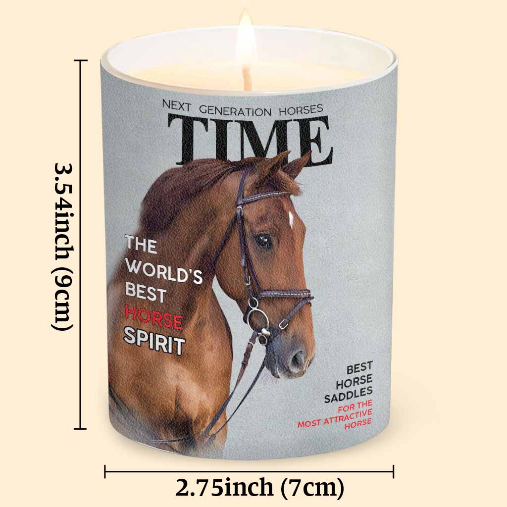 Magazine Covers - Personalized Horse Candle With Wooden Lid