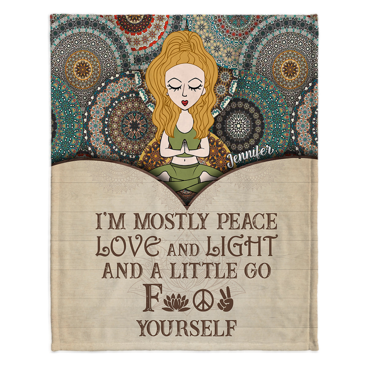 I'm Mostly Peace - Personalized Yoga Blanket