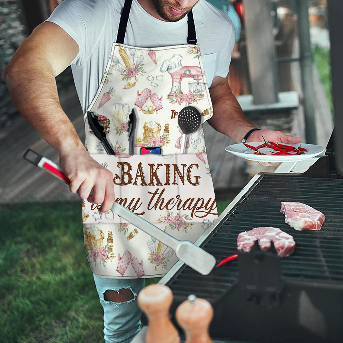 Baking Is My Therapy - Personalized Baking Apron