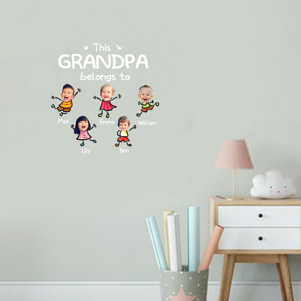This Grandpa Belongs To - Personalized Grandpa Decal Full