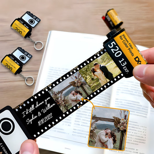 I Still Choose You - Personalized Husband And Wife Film Roll Keychain