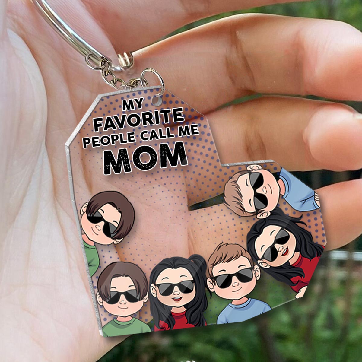 My Favorite People - Gift for grandpa, dad, mom, grandma, uncle, aunt, brother, sister - Personalized Keychain