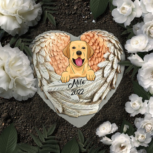 Paw Prints On My Heart - Personalized Dog Heart Shaped Stone